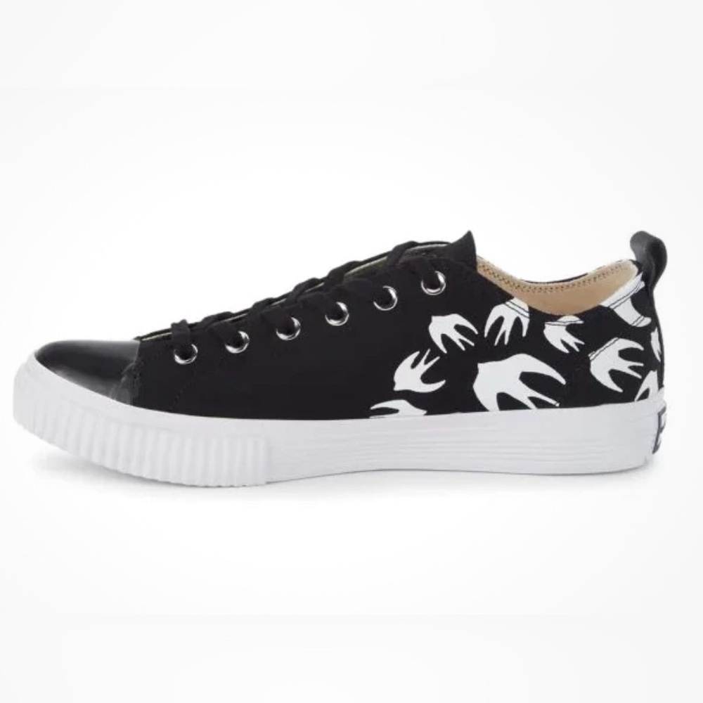 McQ Alexander McQueen Black/White Sneakers Swallow Swarm Low Top Sneaker SZ 44